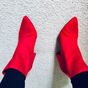 Beautiful red ankle boots